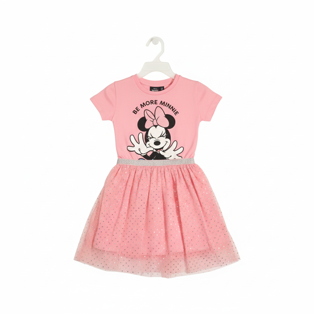 MINNIE MOUSE - GIRL'S TULLE DRESS 100% COTTON | MESH 100% POLYESTER