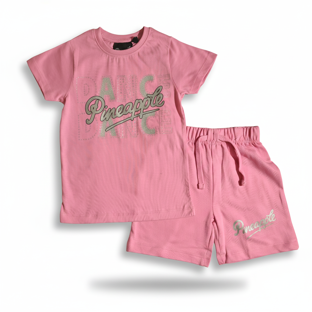 PINEAPPLE DANCE | GIRL'S T-SHIRT & SHORTS SET | 100% COTTON