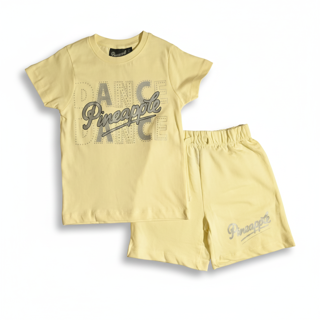 PINEAPPLE DANCE | GIRL'S T-SHIRT & SHORTS SET | 100% COTTON