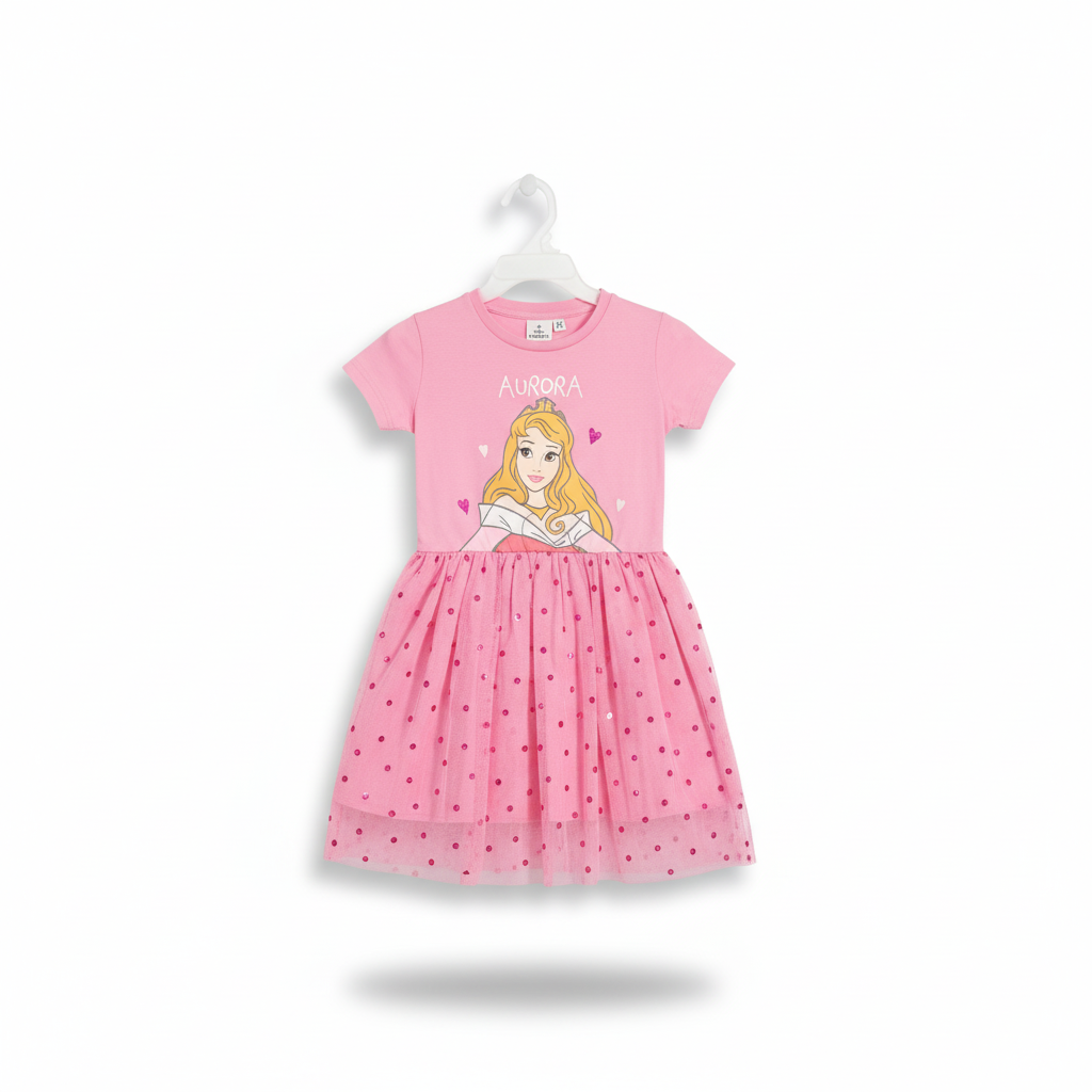 PRINCESS - GIRL'S TULLE DRESS 100% COTTON | MESH 100% POLYESTER
