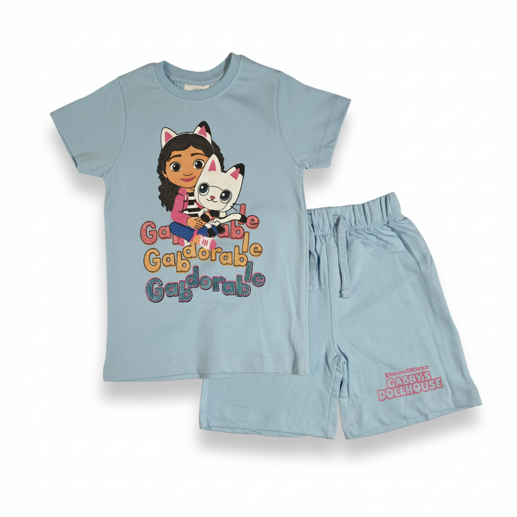 GABBY'S DOLLHOUSE | GIRL'S T-SHIRT & SHORTS SET | 100% COTTON