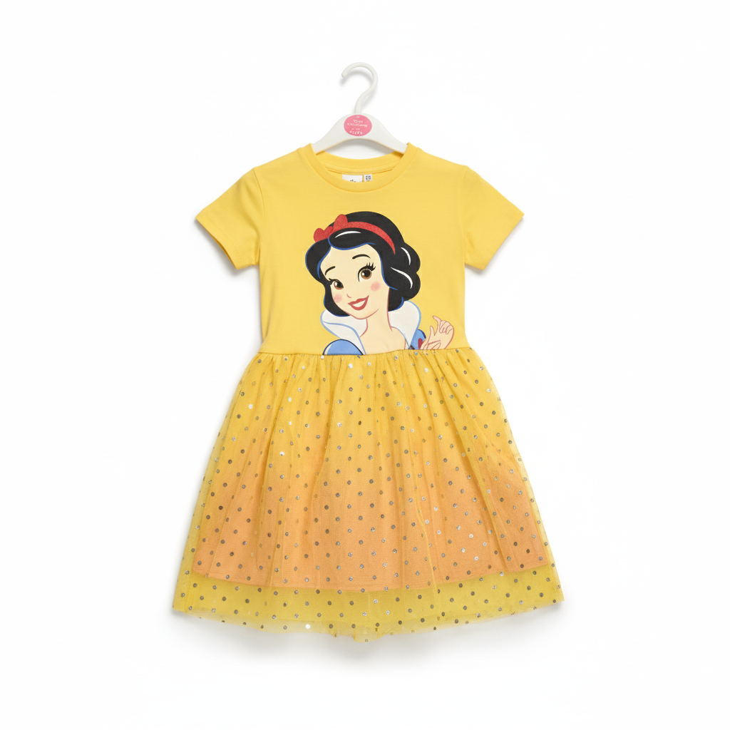 PRINCESS SNOW WHITE - GIRL'S TULLE DRESS 100% COTTON | MESH 100% POLYESTER