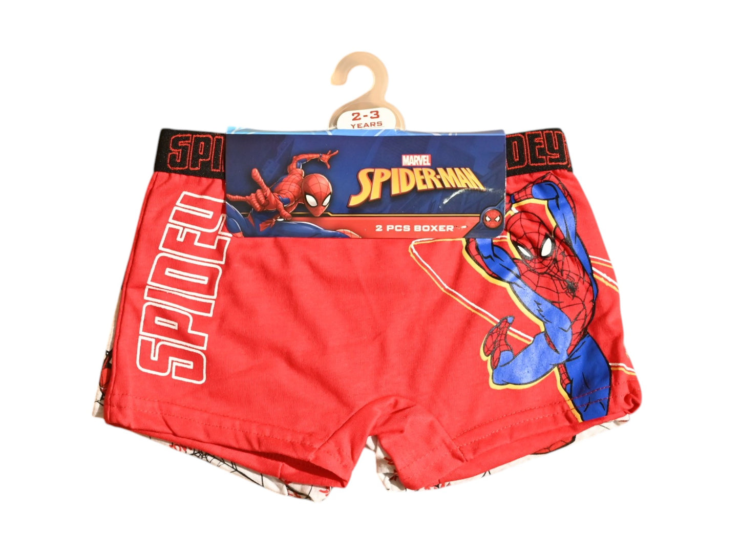 SPIDERMAN 2PCS BOYS BOXER , 65%polyester,35%cotton