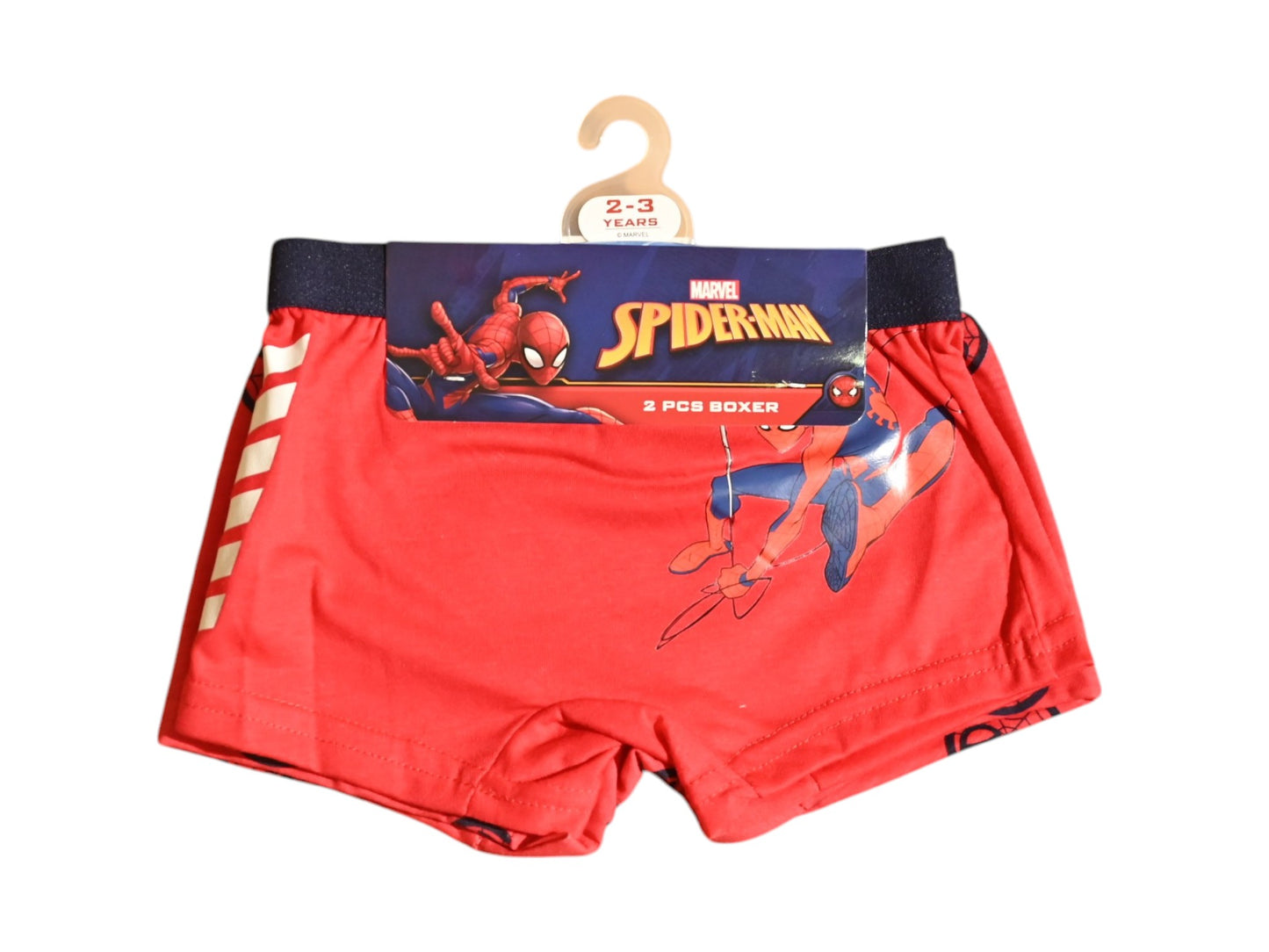 SPIDERMAN 2PCS BOYS BOXER , 65%polyester,35%cotton