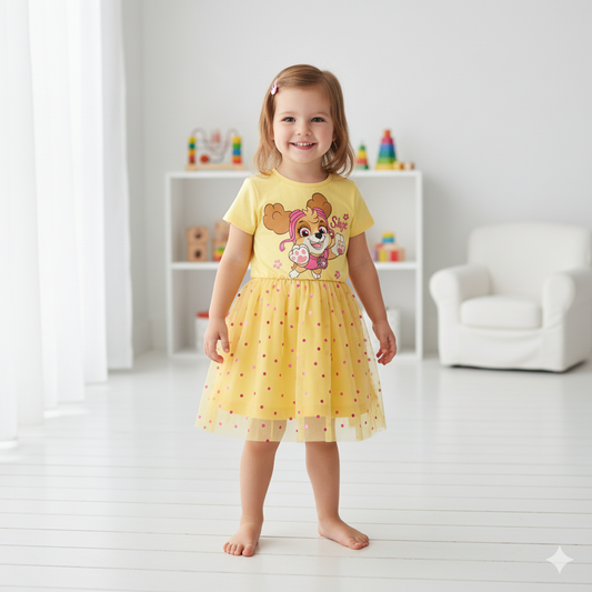 PAW PATROL - GIRL'S TULLE DRESS 100% COTTON | MESH 100% POLYESTER