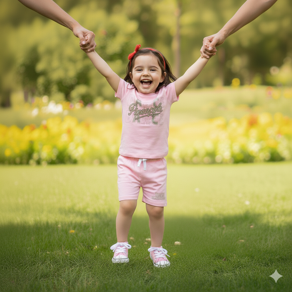 PINEAPPLE DANCE | GIRL'S T-SHIRT & SHORTS SET | 100% COTTON