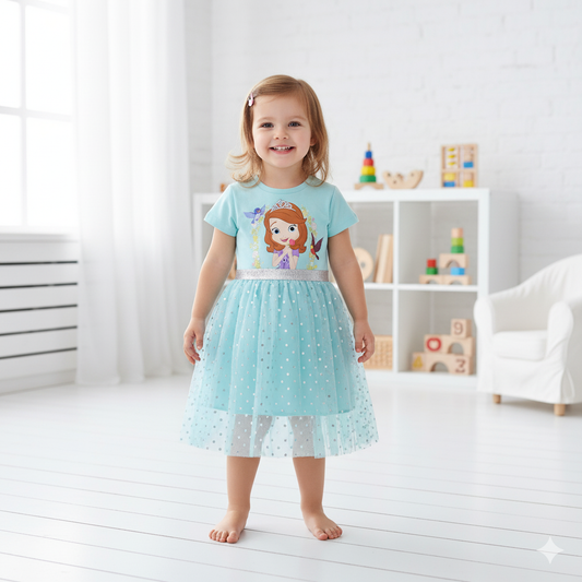 PRINCESS CINDARELLA - GIRL'S TULLE DRESS 100% COTTON | MESH 100% POLYESTER