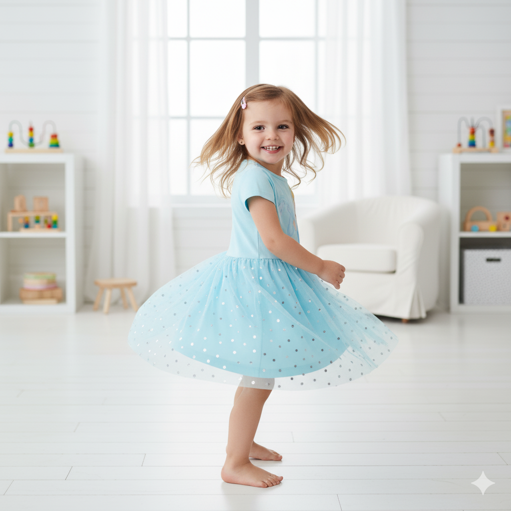 PRINCESS SOFIA - GIRL'S TULLE DRESS 100% COTTON | MESH 100% POLYESTER|