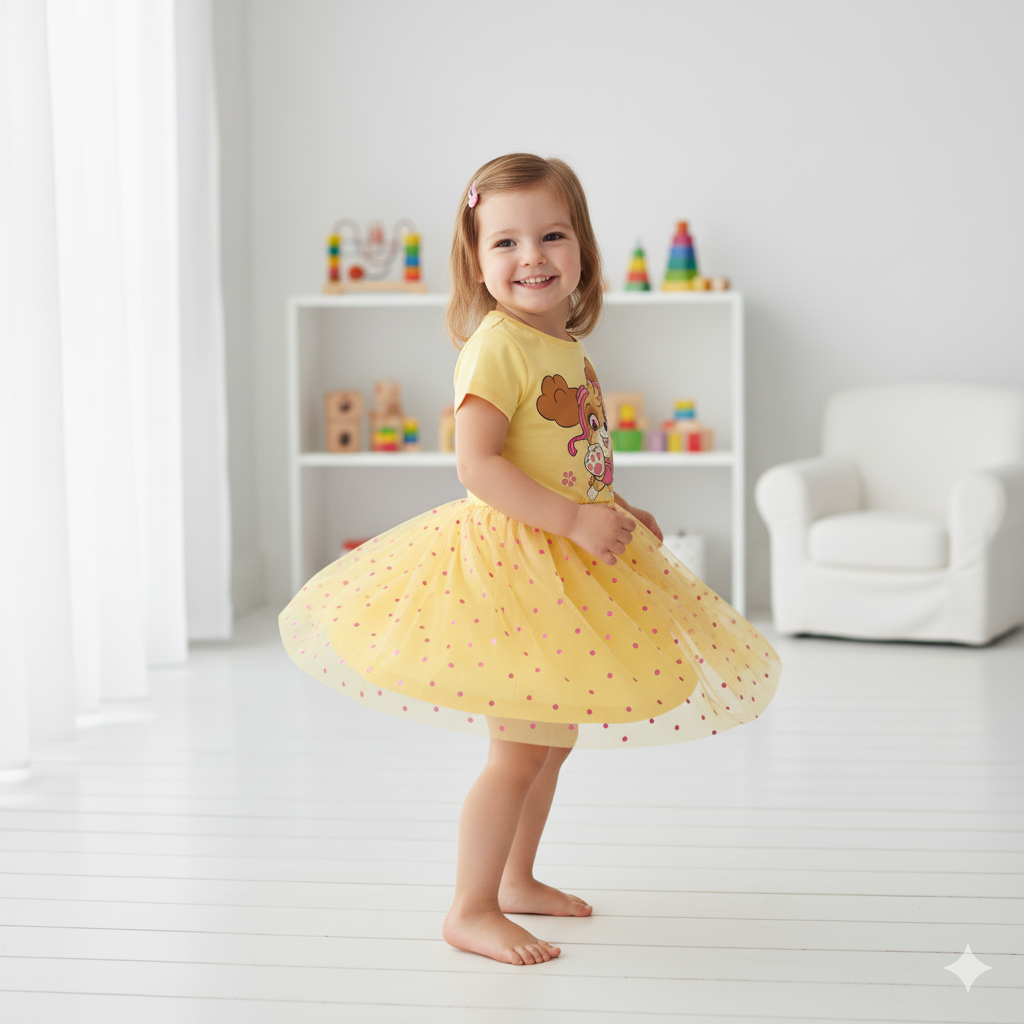 PAW PATROL - GIRL'S TULLE DRESS 100% COTTON | MESH 100% POLYESTER