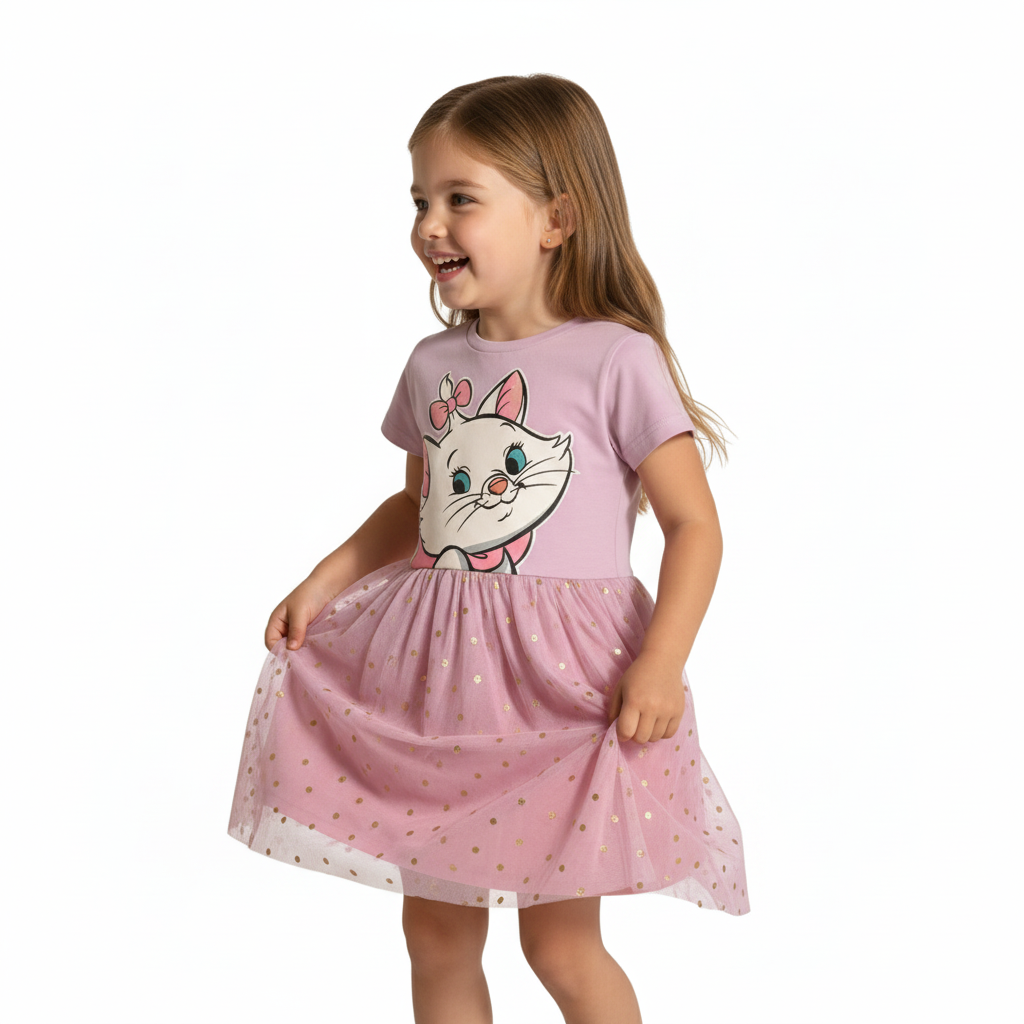 MARIE THE CAT - GIRL'S TULLE DRESS 100% COTTON | MESH 100% POLYESTER