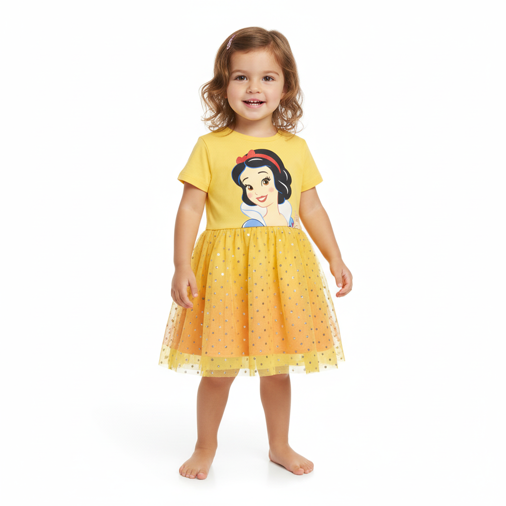 PRINCESS SNOW WHITE - GIRL'S TULLE DRESS 100% COTTON | MESH 100% POLYESTER