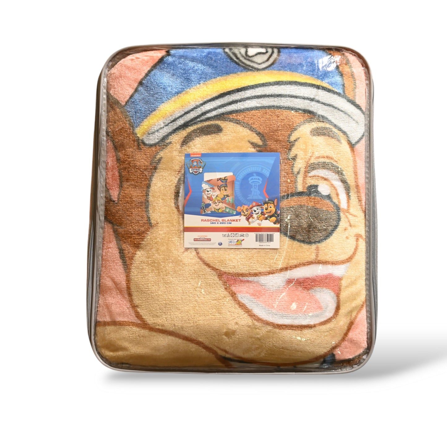 Paw Patrol Raschel Blanket - 160 x 220 cm, 100% Polyester