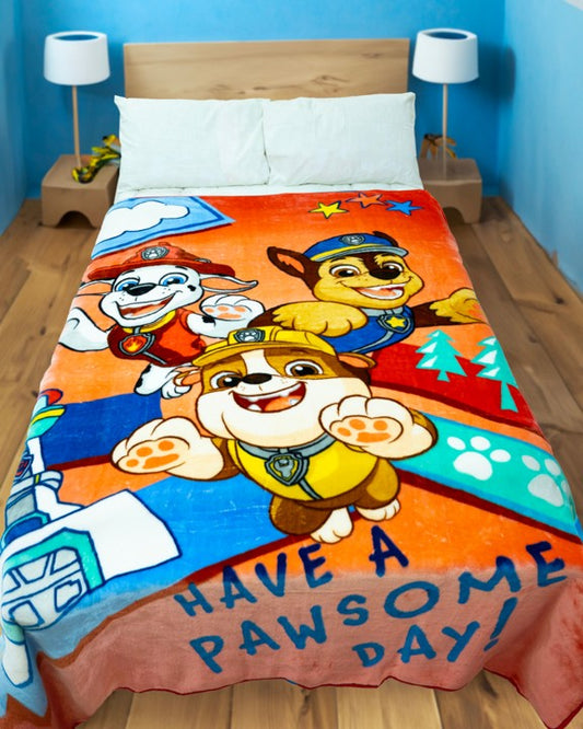 Paw Patrol Raschel Blanket - 160 x 220 cm, 100% Polyester