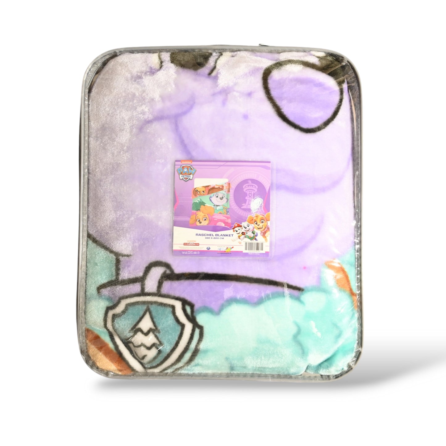 Paw Patrol Raschel Blanket - 160 x 220 cm, 100% Polyester