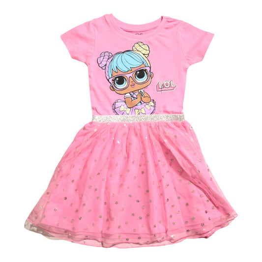 L.O.L. Surprise! Girls' Tutu Dress with Printed Design, Pink,