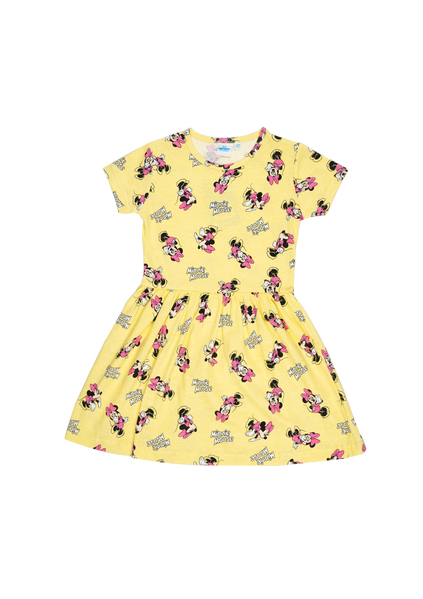 Girls' Minnie Mouse Print Dress, Yellow