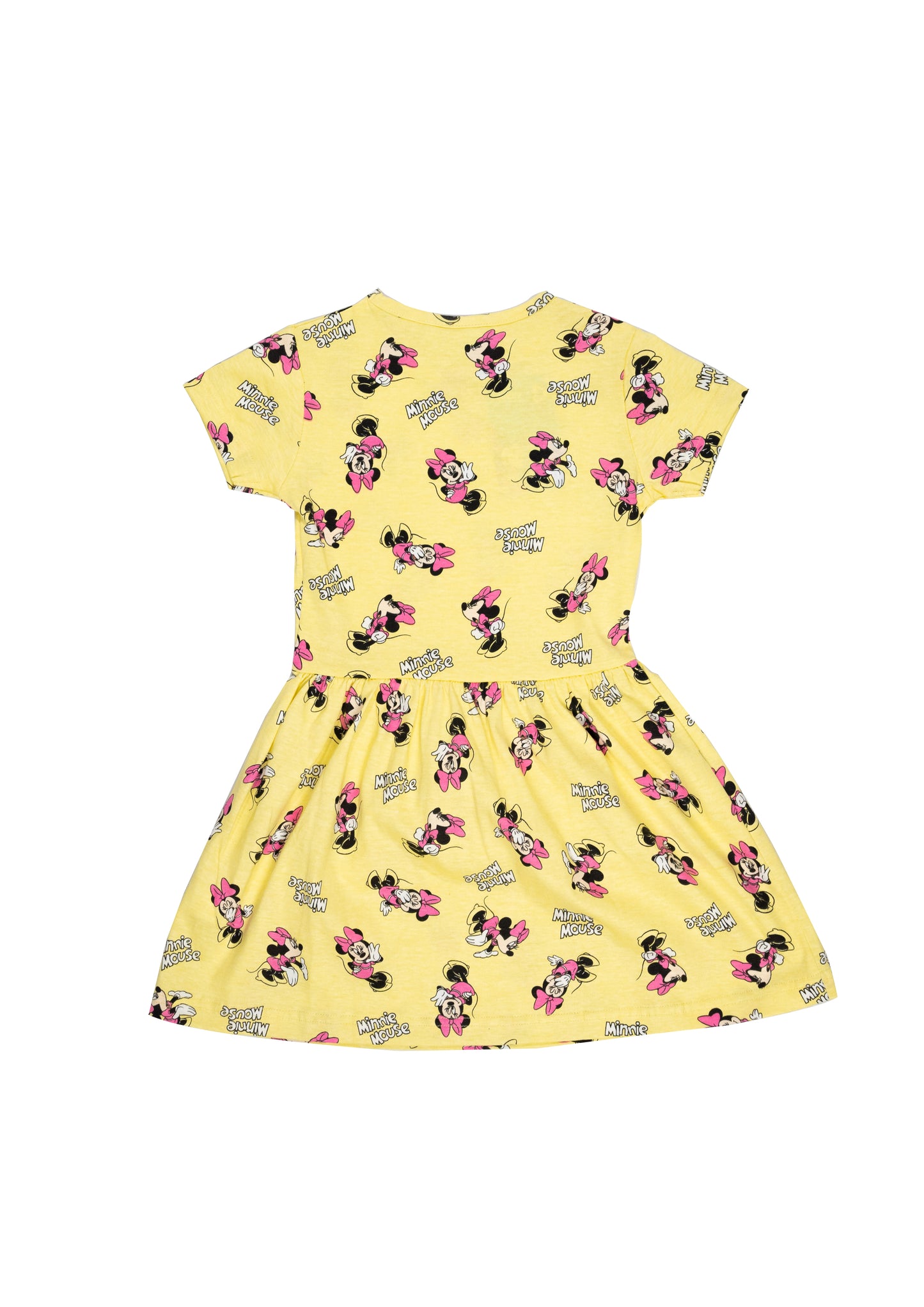 Girls' Minnie Mouse Print Dress, Yellow