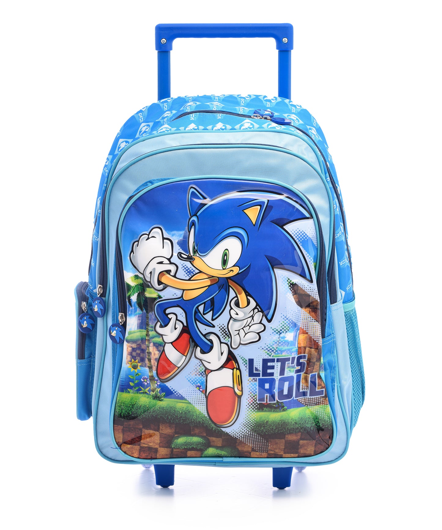 Sonic School bag - Trolley Bag with Lunch Bag and Pencil Case