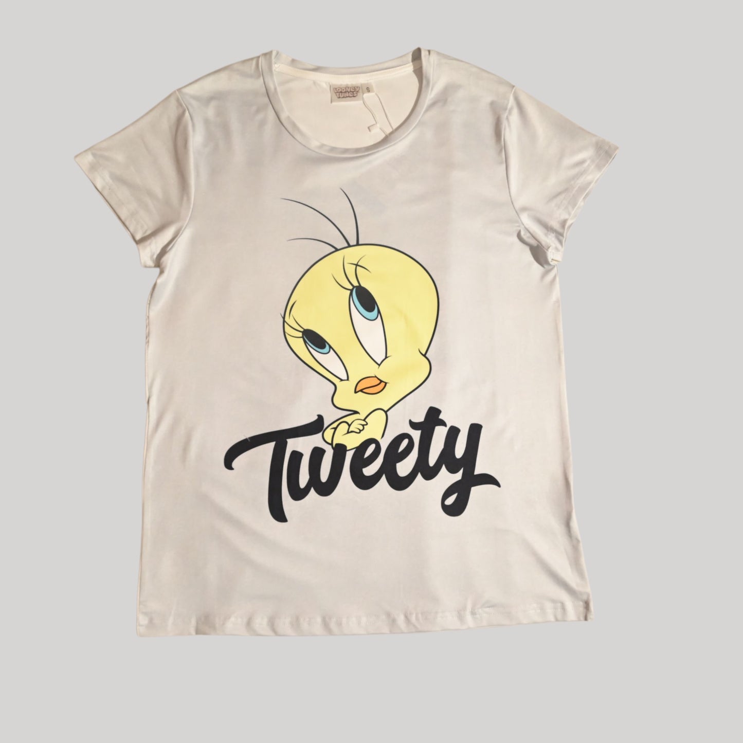 TWEETY WOMENS SHORT SLEEVE PAJAMA SETS , SILKY POLYESTER