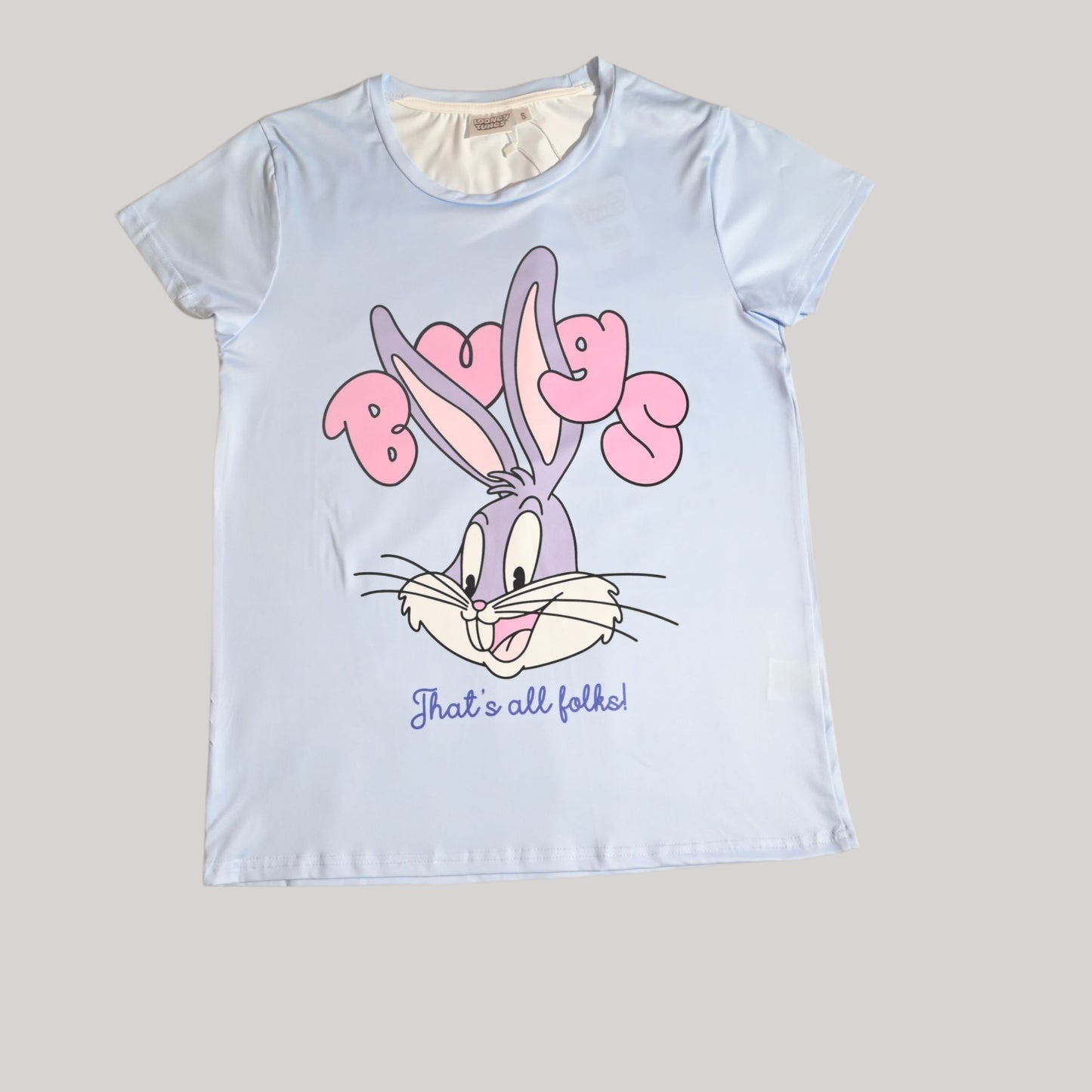LOONEY TUNES WOMENS SHORT SLEEVE PAJAMA SETS , SILKY POLYESTER