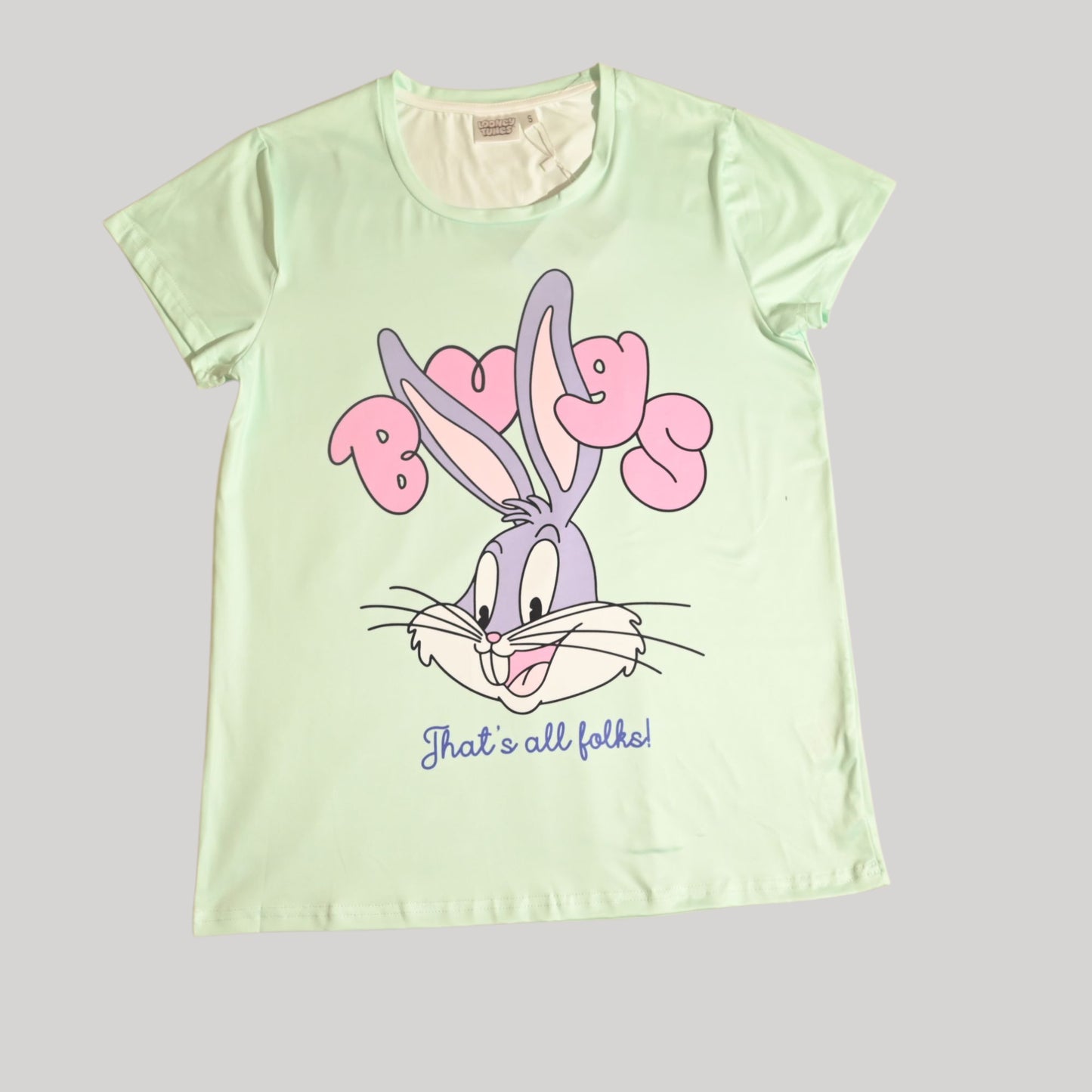 LOONEY TUNES WOMENS SHORT SLEEVE PAJAMA SETS , SILKY POLYESTER