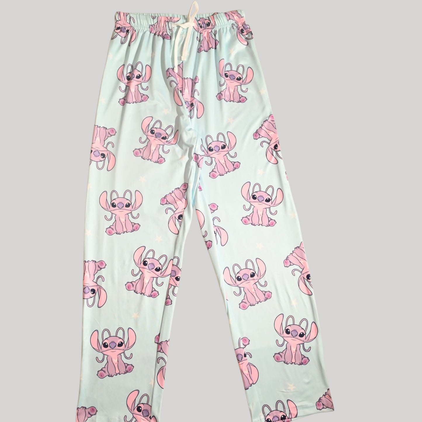 LILO & STITCH WOMENS SHORT SLEEVE PAJAMA SETS , SILKY POLYESTER