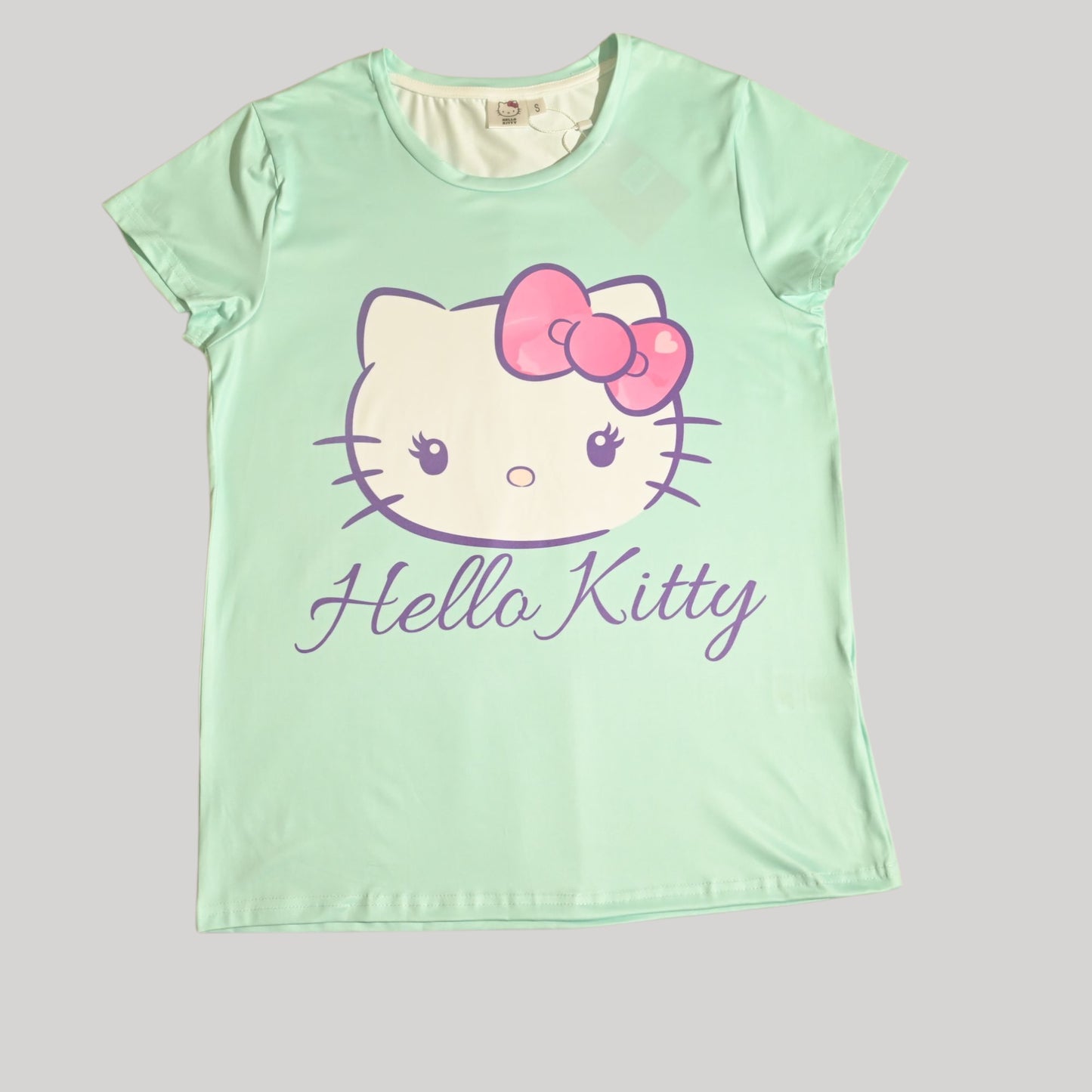 HELLO KITTY WOMENS SHORT SLEEVE PAJAMA SETS , SILKY POLYESTER