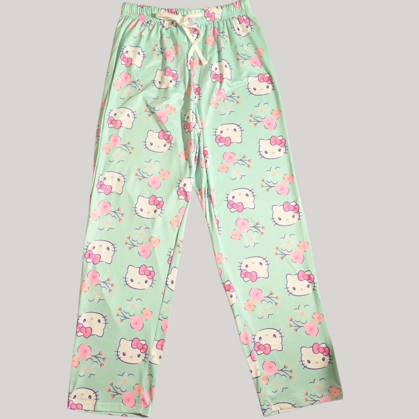 HELLO KITTY WOMENS SHORT SLEEVE PAJAMA SETS , SILKY POLYESTER