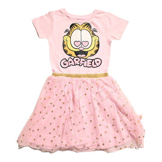 Girls' Tulle Dress with Garfield Graphic, Pink