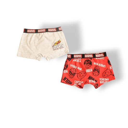 MARVEL 2PCS BOYS BOXER , 65%polyester,35%cotton