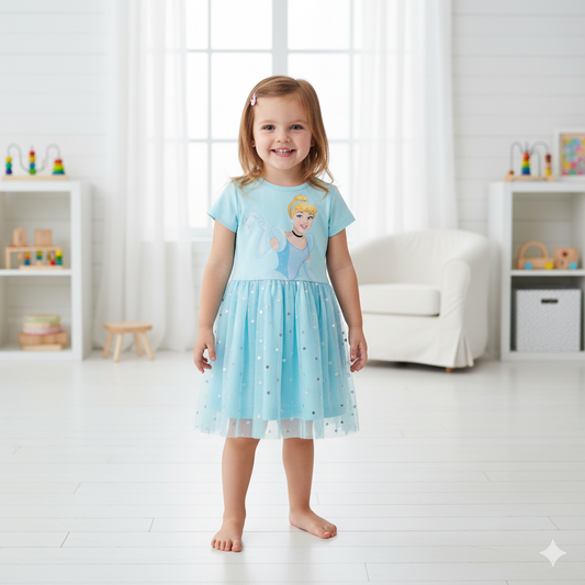 PRINCESS SOFIA - GIRL'S TULLE DRESS 100% COTTON | MESH 100% POLYESTER|