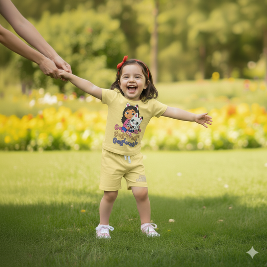 PINEAPPLE DANCE | GIRL'S T-SHIRT & SHORTS SET | 100% COTTON