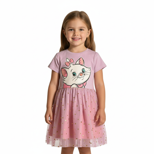 MARIE THE CAT - GIRL'S TULLE DRESS 100% COTTON | MESH 100% POLYESTER