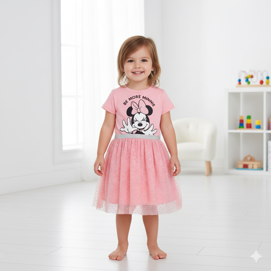 MINNIE MOUSE - GIRL'S TULLE DRESS 100% COTTON | MESH 100% POLYESTER