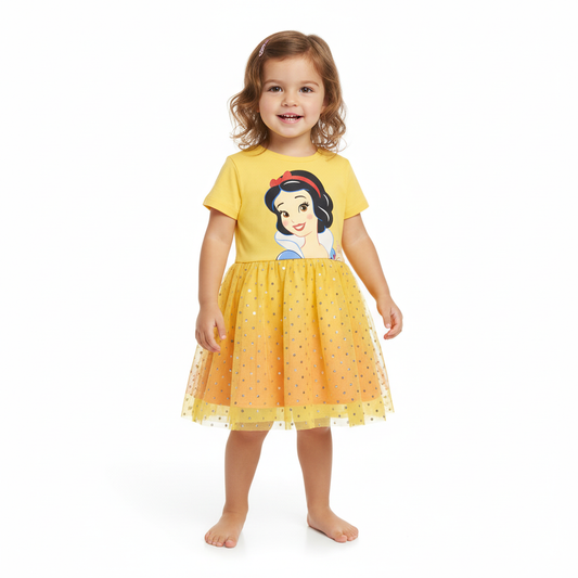 PRINCESS SNOW WHITE - GIRL'S TULLE DRESS 100% COTTON | MESH 100% POLYESTER