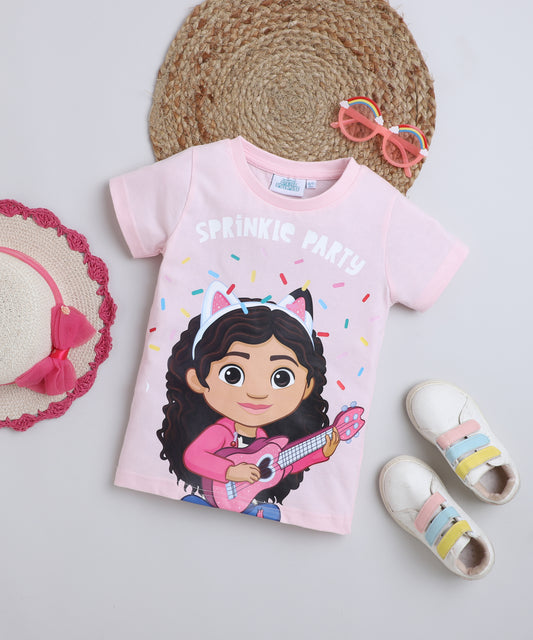 GABBY DOLLHOUSE -  Girl's T-Shirt | TShirt | Short Sleeve Tshirt | Pink