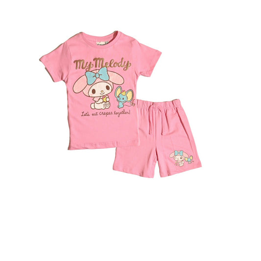 MY MELODY GIRLS T-SHIRT & SHORT SET‬